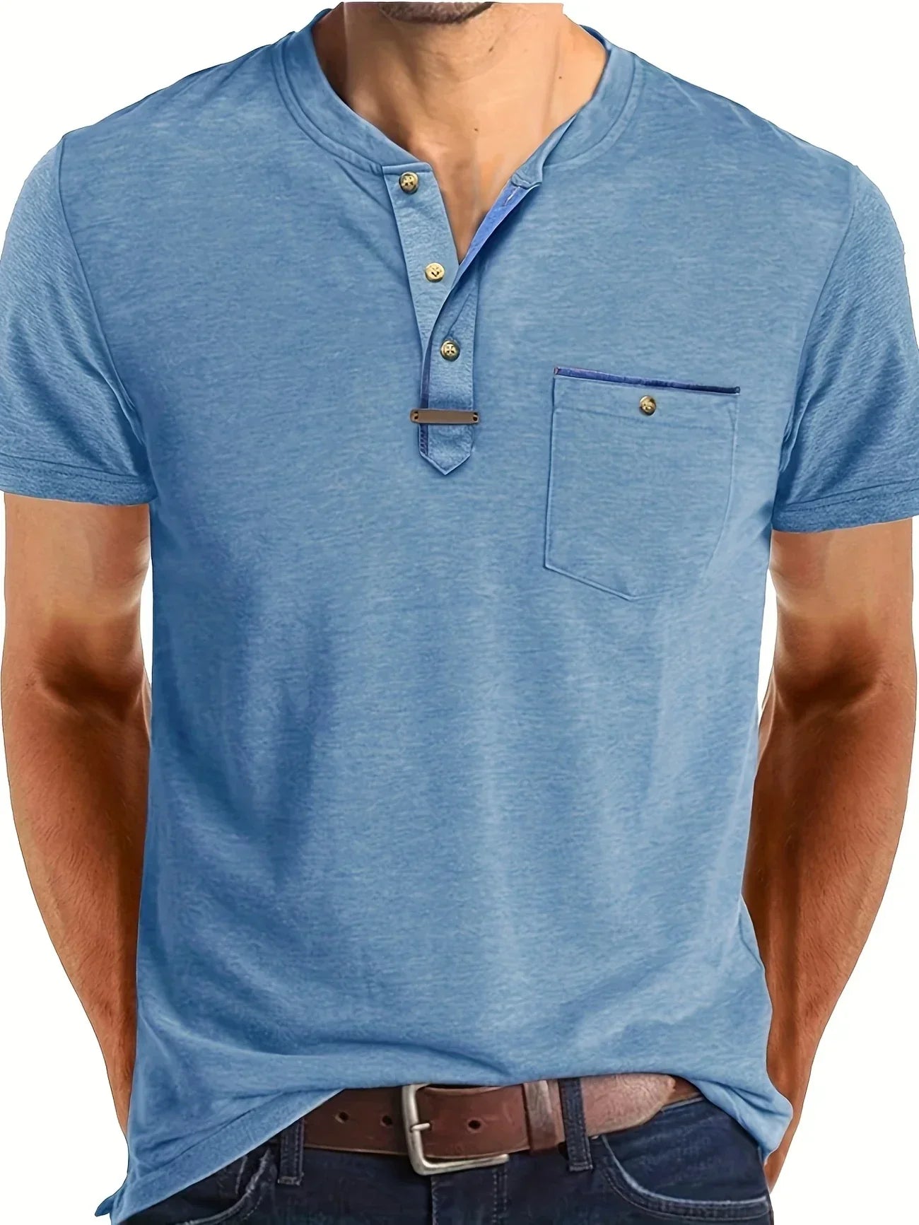 Lenoir™ | T-shirt col rond élégant avec poche