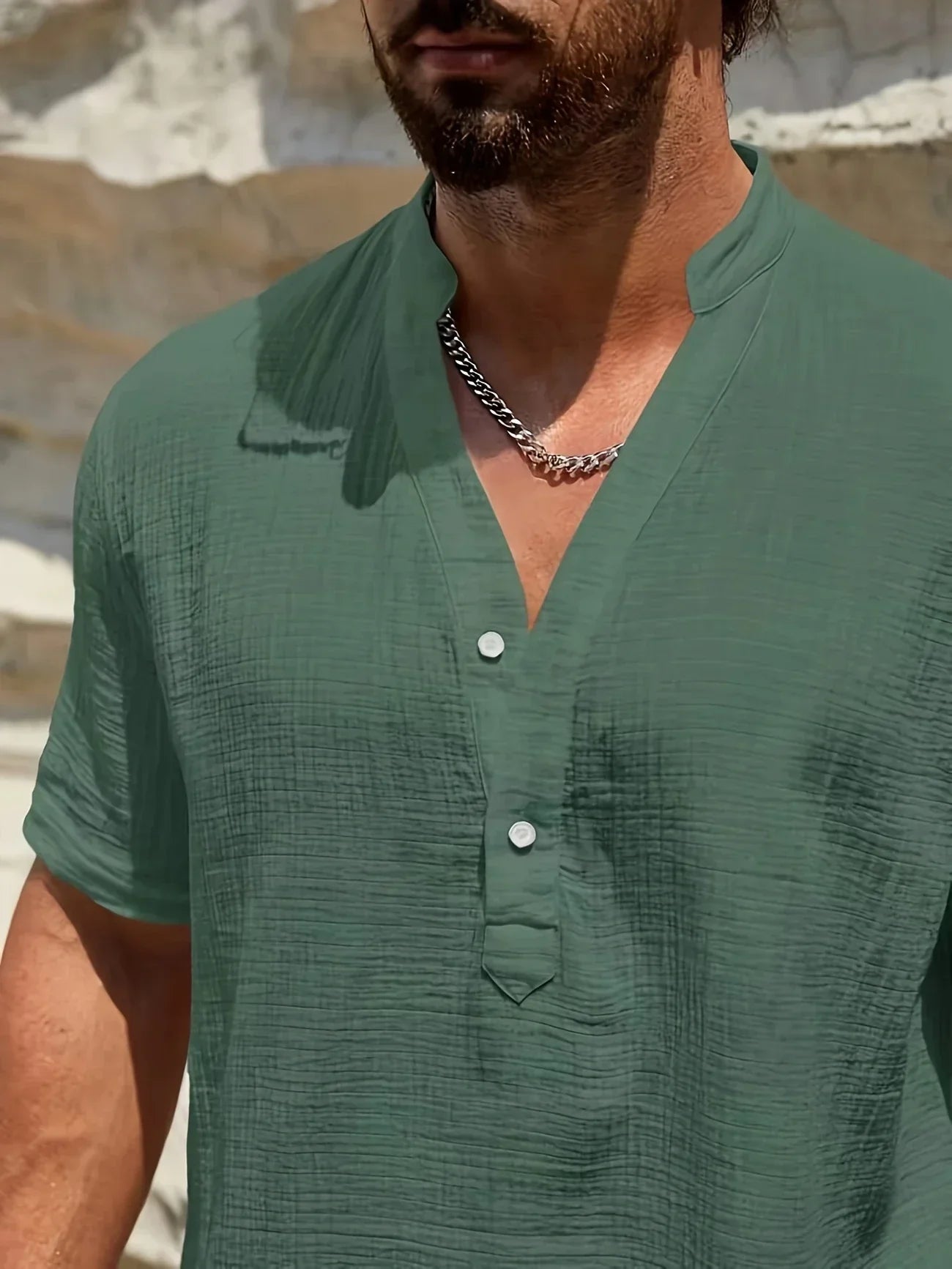 Lenoir™ | Chemise d’été élégante à col montant