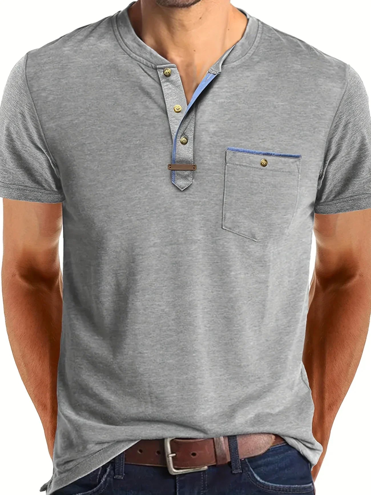 Lenoir™ | T-shirt col rond élégant avec poche