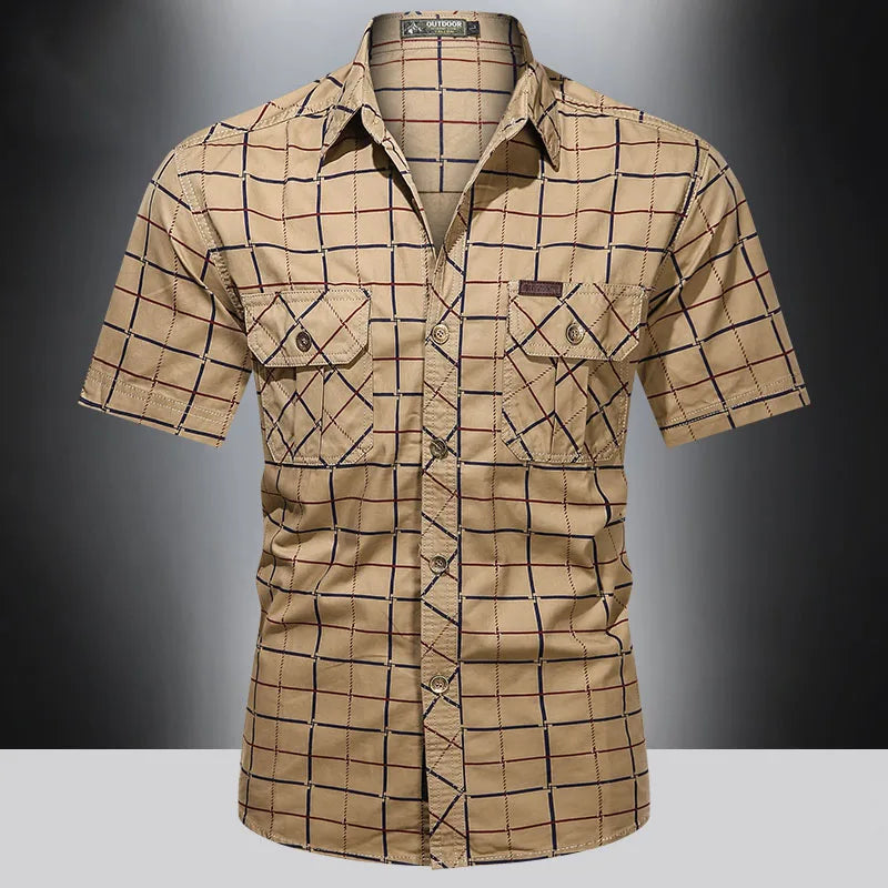 Lenoir™ | Chemise élégante à manches courtes à carreaux