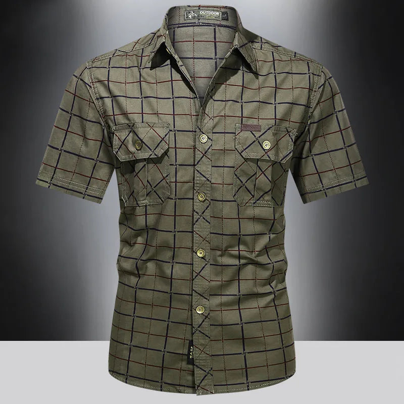 Lenoir™ | Chemise élégante à manches courtes à carreaux