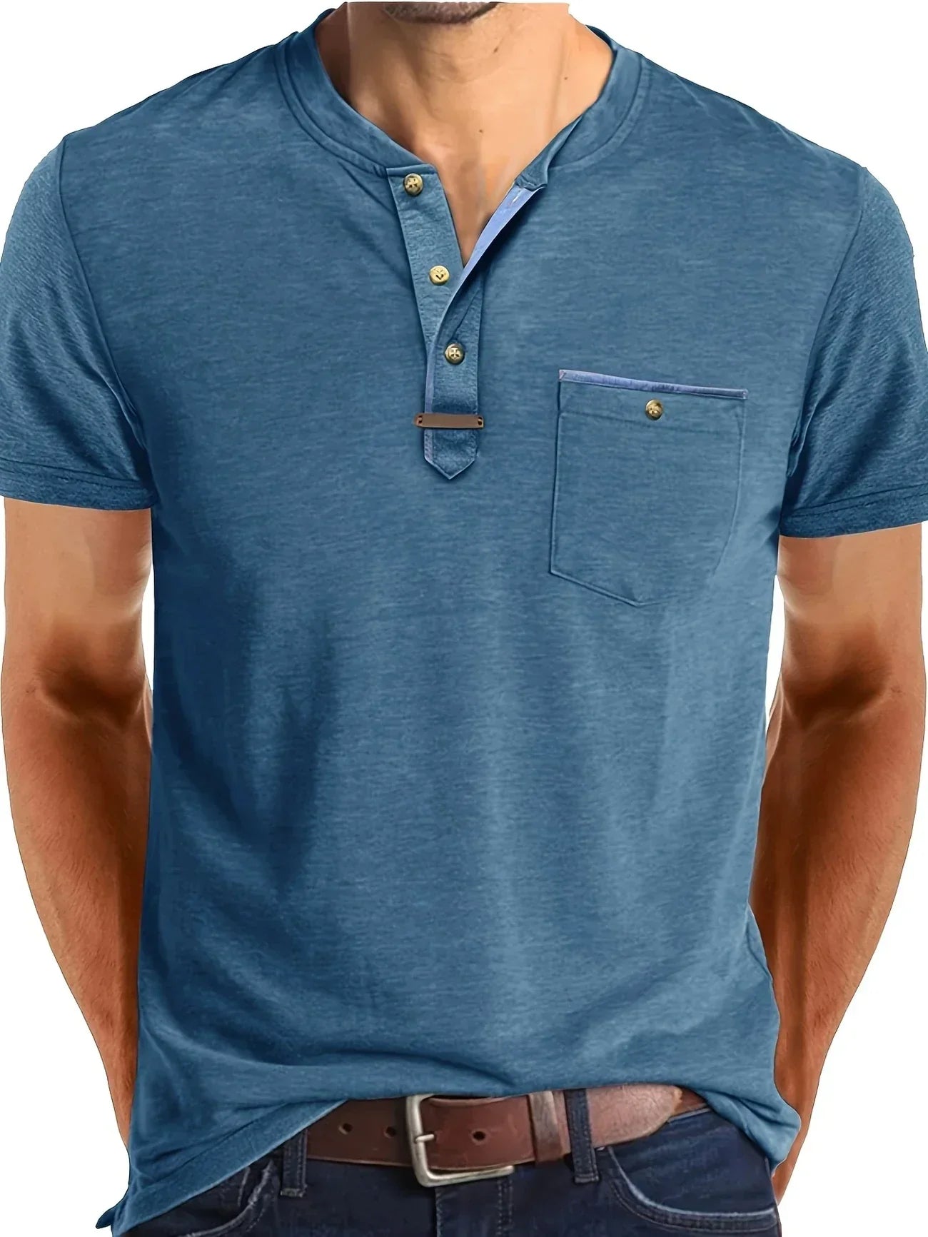 Lenoir™ | T-shirt col rond élégant avec poche