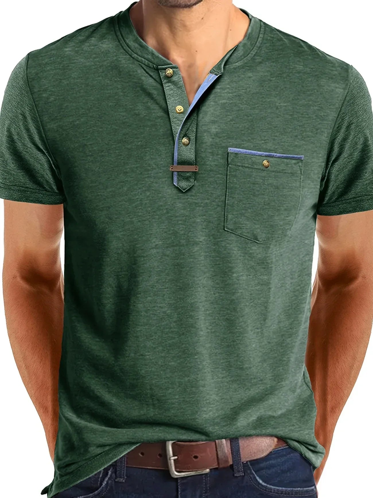 Lenoir™ | T-shirt col rond élégant avec poche