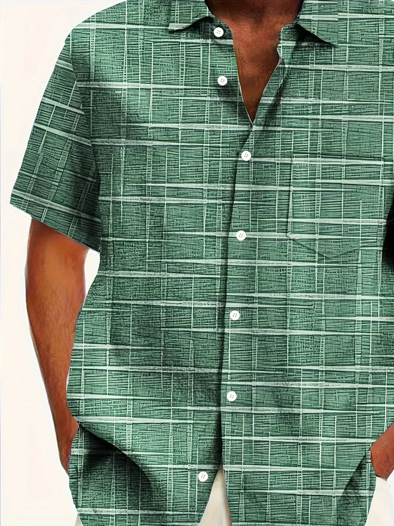 Lenoir™ | Chemise élégante à motif rayé et à carreaux