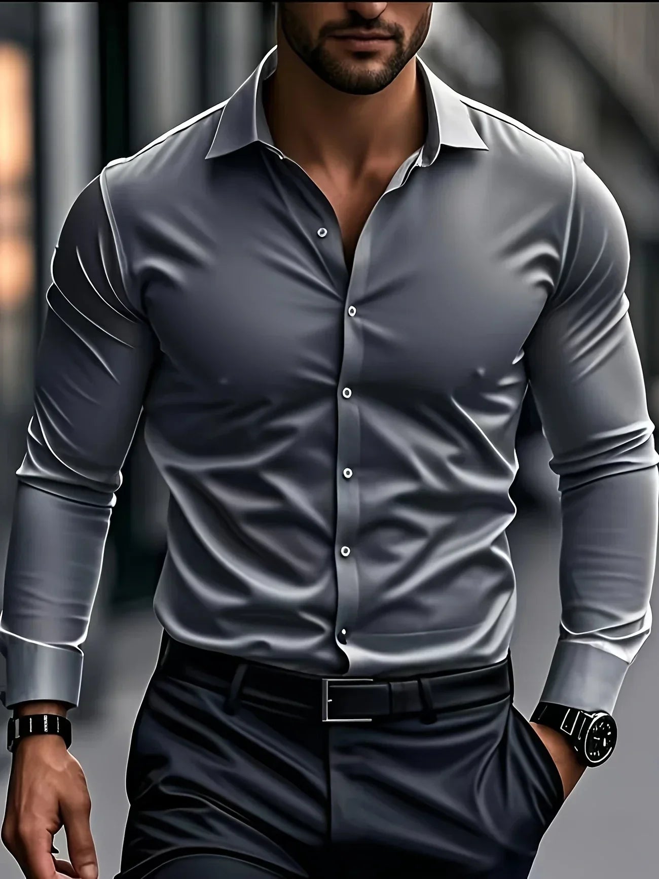 Lenoir™ | Chemise élégante à manches longues avec boutons