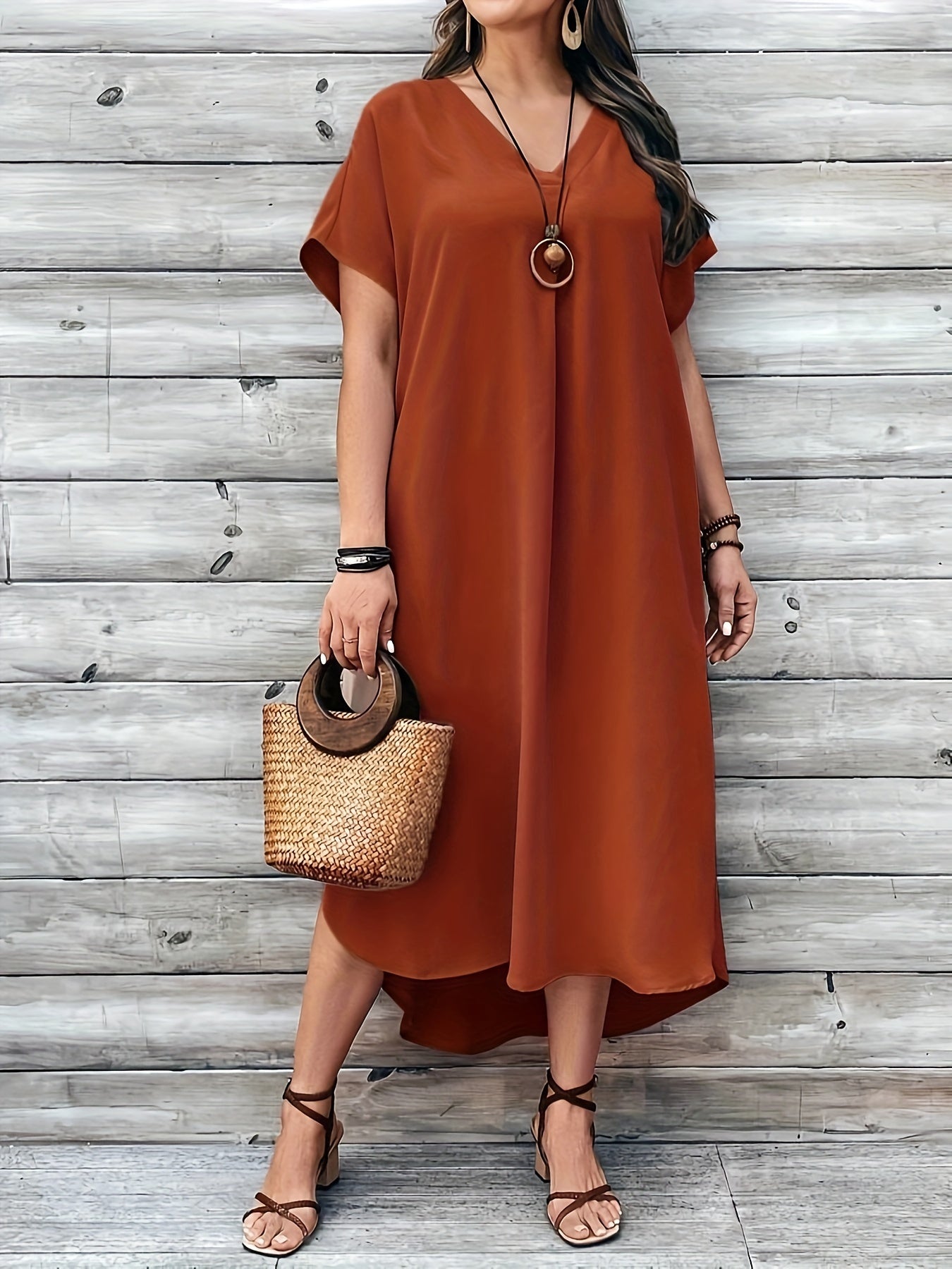Atelier Élégance™ | Hailey Robe col en V taille plus