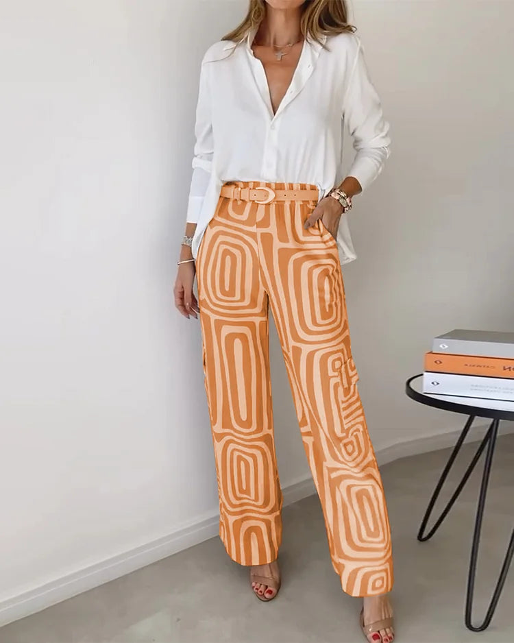 Atelier Élégance™ | Ensemble Retro-Chic avec Pantalon Large