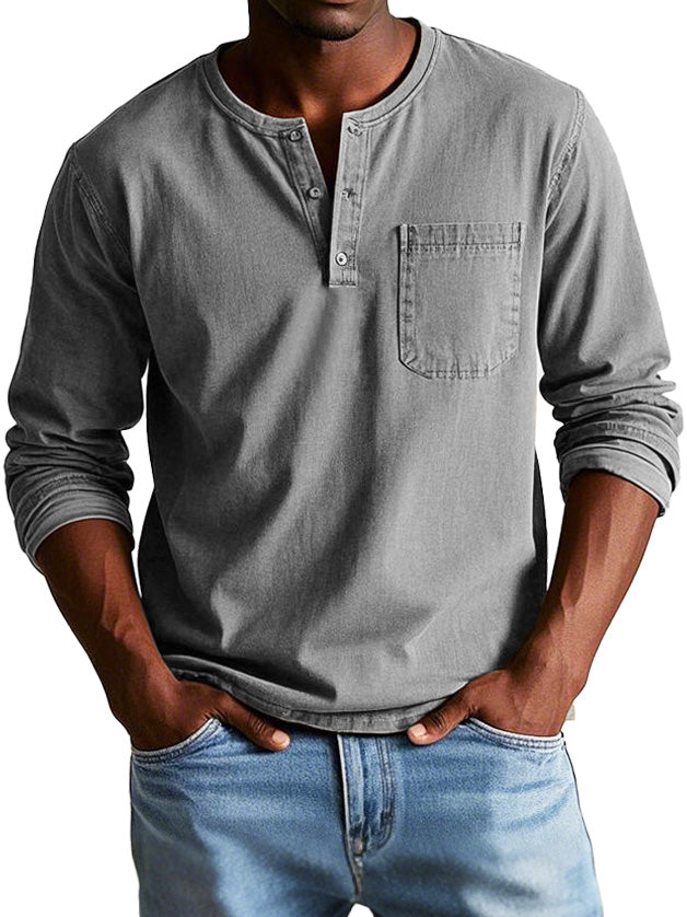 Atelier Élégance™ | T-shirt à col Henley classique