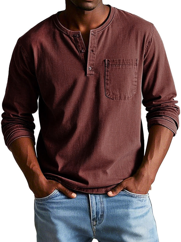 Atelier Élégance™ | T-shirt à col Henley classique