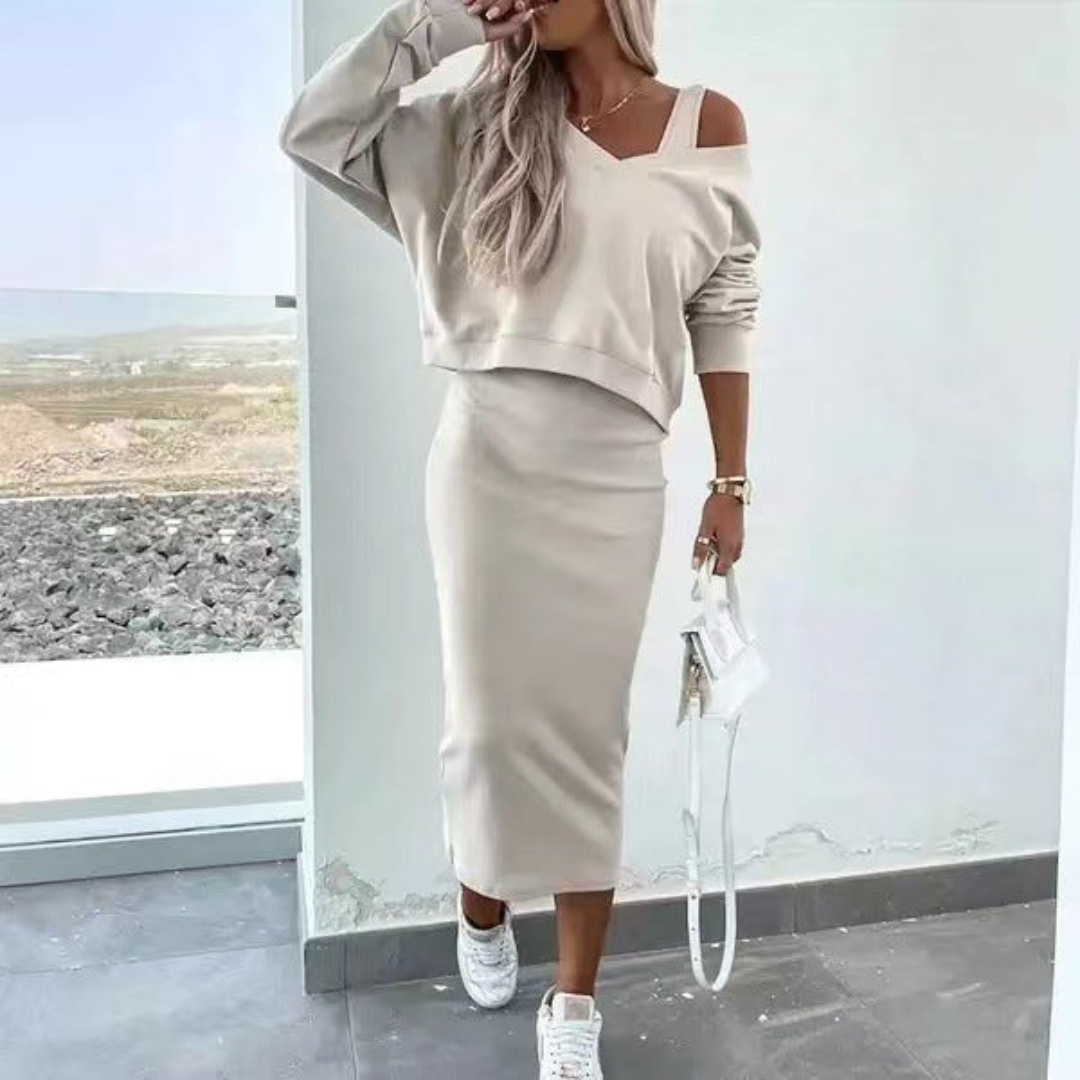 Atelier Élégance™ | Ensemble Deux-Pièces Off-Shoulder