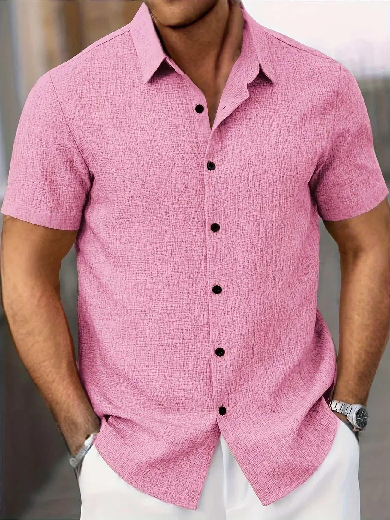 Lenoir™ | Chemise légère à manches courtes en mélange de lin