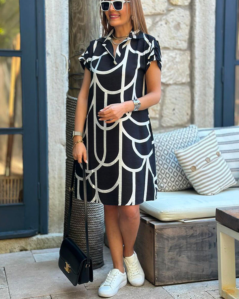 Atelier Élégance™ | Robe polo avec imprimé graphique