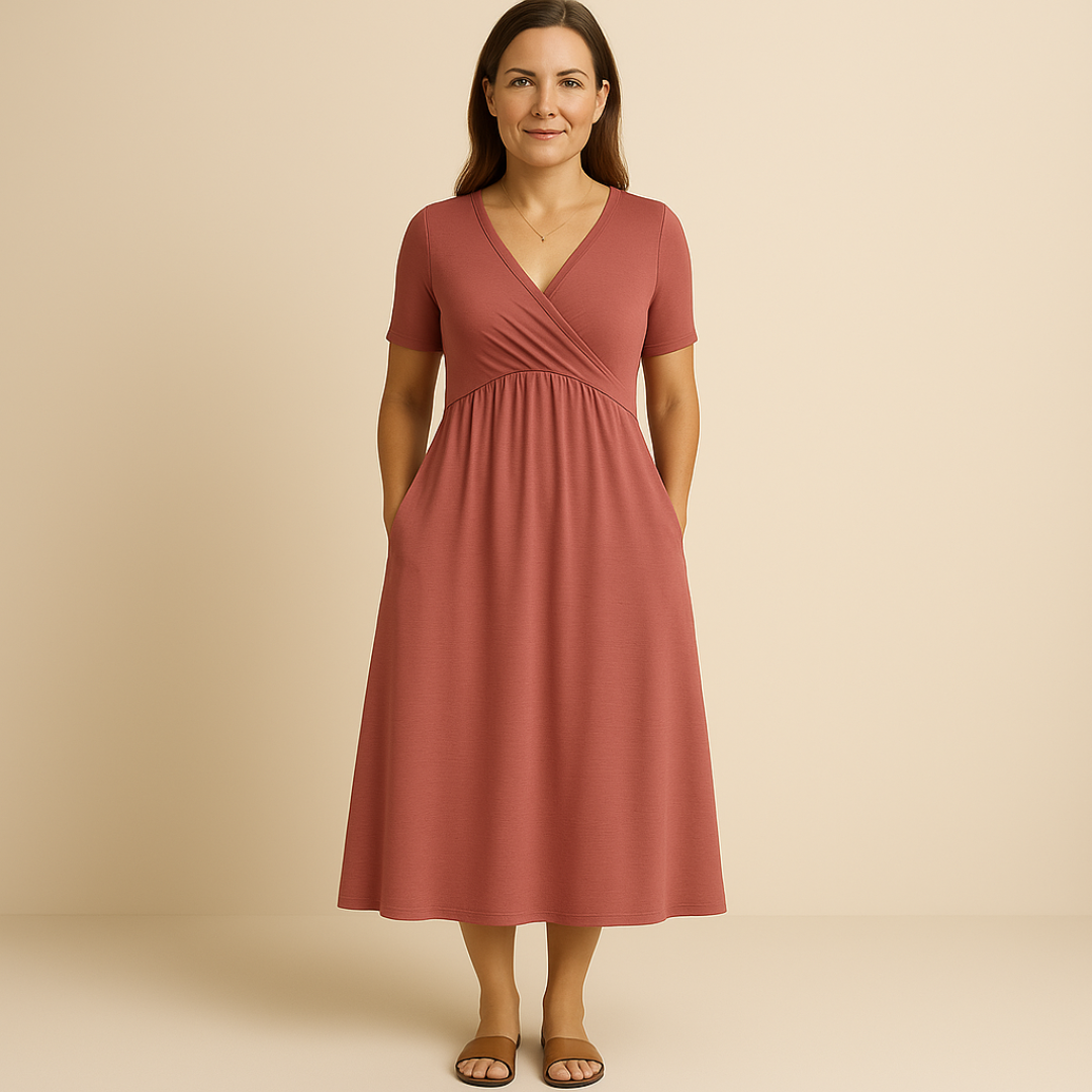 Atelier Élégance™ | Robe midi à décolleté en V