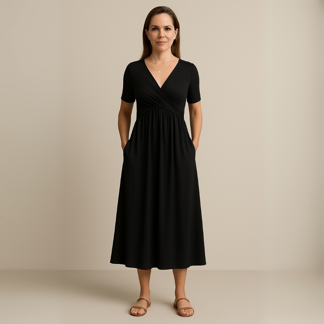 Atelier Élégance™ | Robe midi à décolleté en V