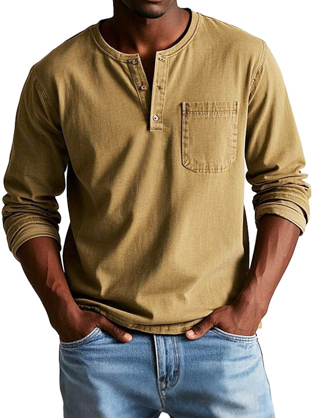 Atelier Élégance™ | T-shirt à col Henley classique