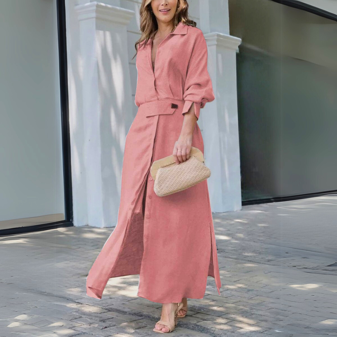 Atelier Élégance™ | Jeanette robe maxi élégante à décolleté en V