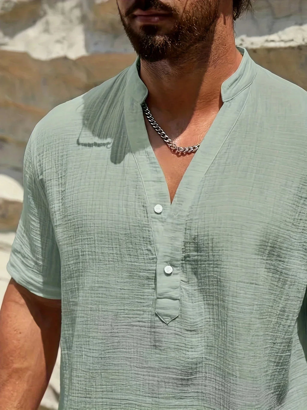 Lenoir™ | Chemise d’été élégante à col montant