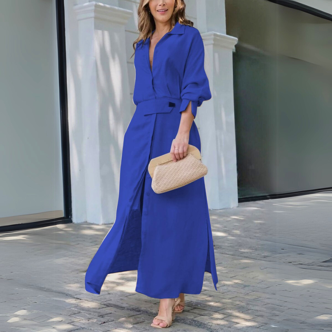 Atelier Élégance™ | Jeanette robe maxi élégante à décolleté en V