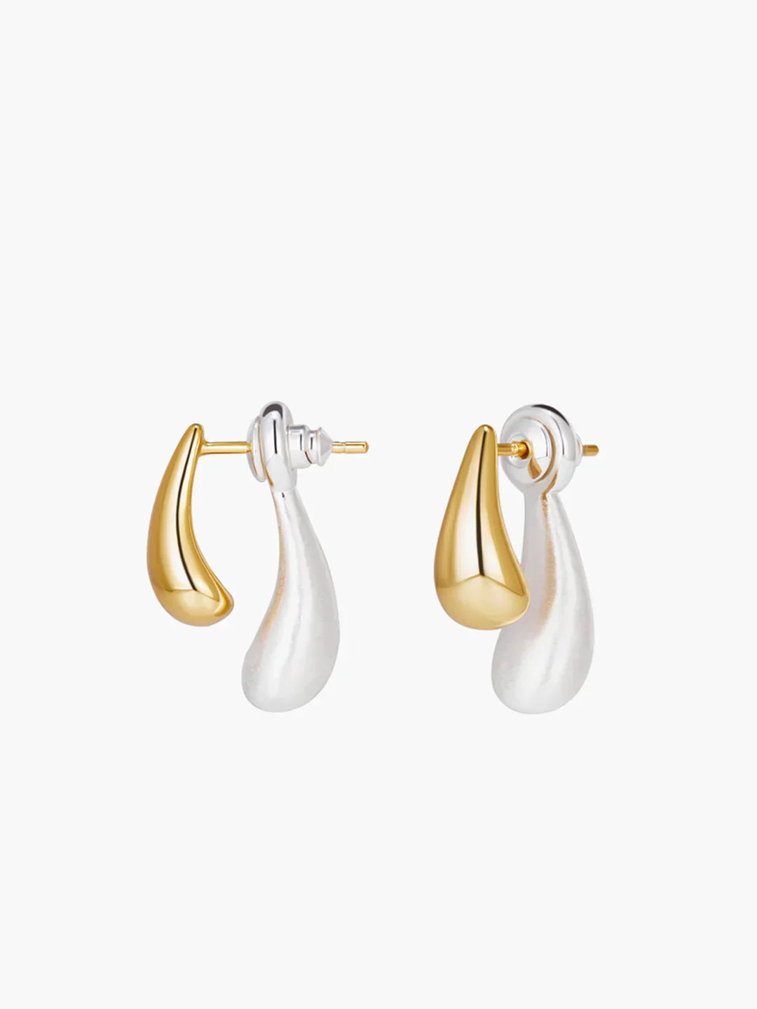 Atelier Élégance™ | Boucles d'oreilles goutte d'eau bicolores toujours élégantes