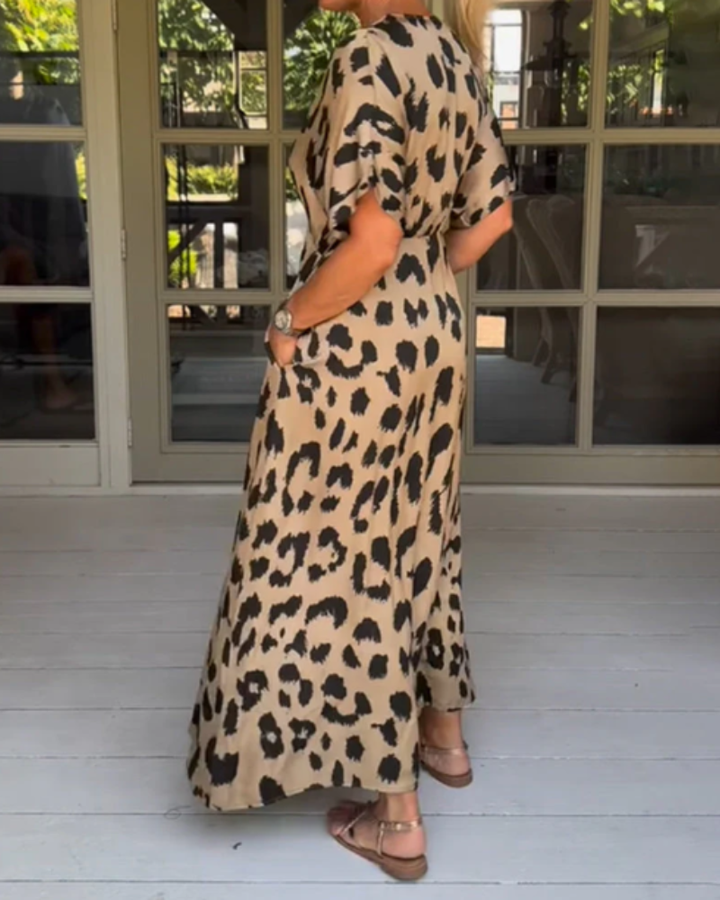 Atelier Élégance™ | Robe maxi à motif léopard