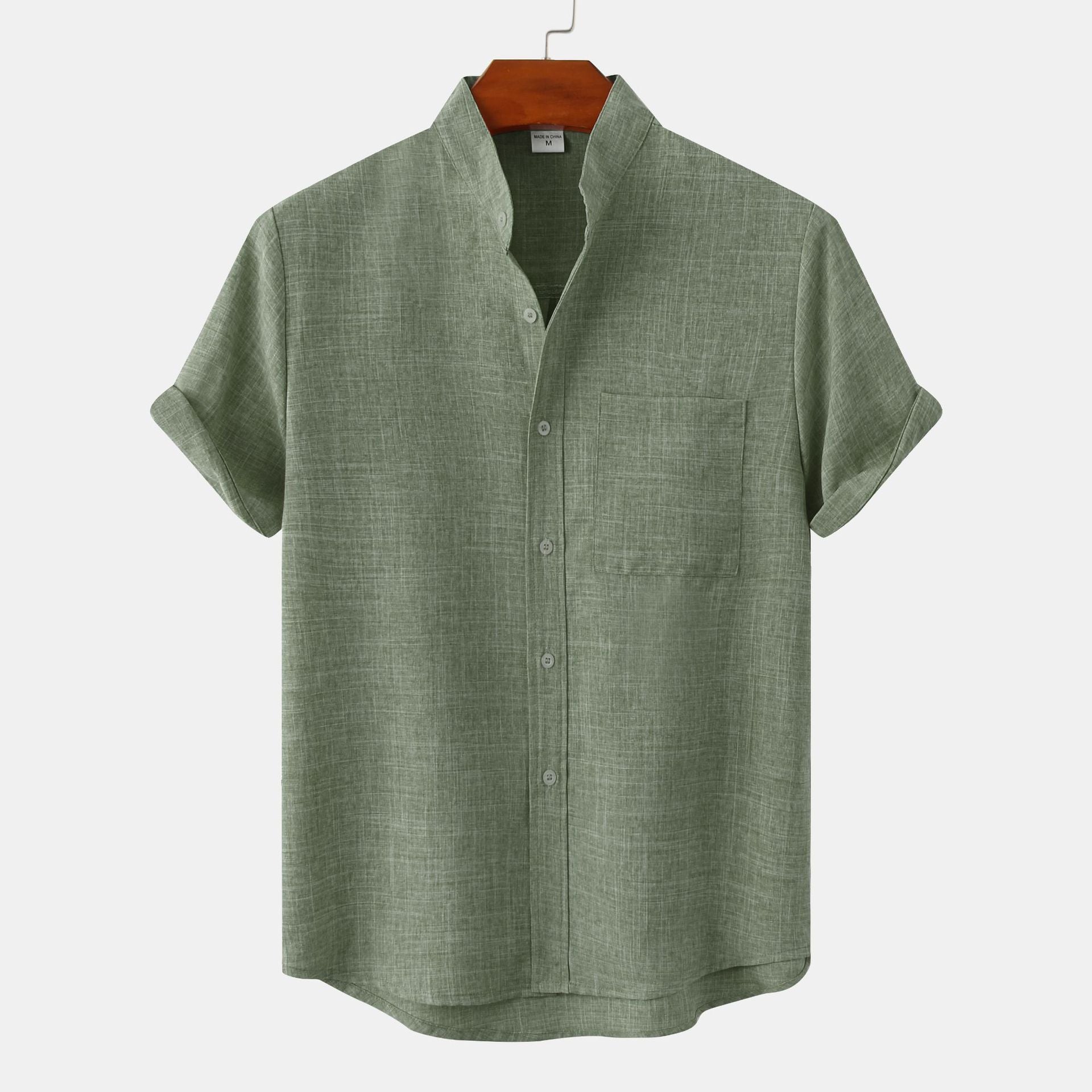 Lenoir™ | Chemise en coton unie avec boutons