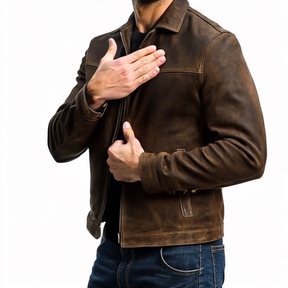 Atelier Élégance™ | Veste en cuir intemporelle