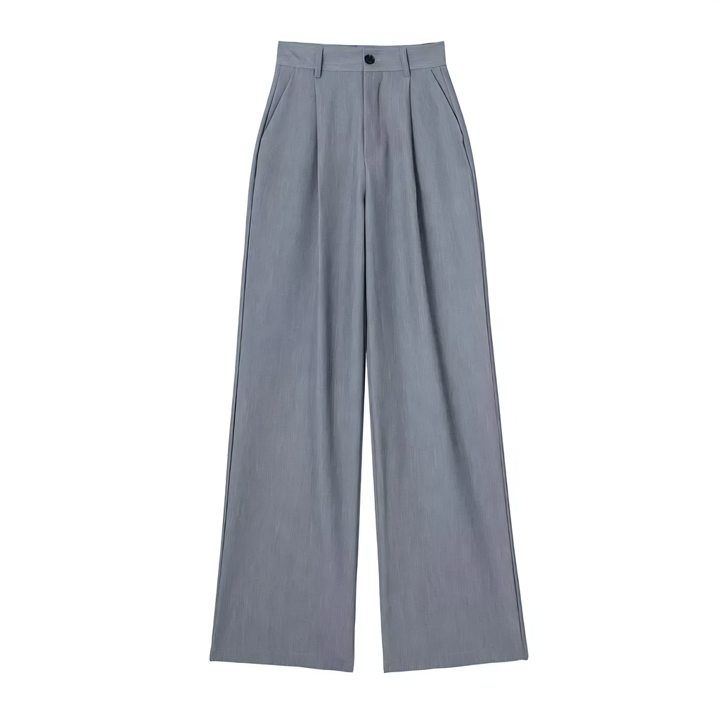 Atelier Élégance™ | Pantalon Large Gris Élégant