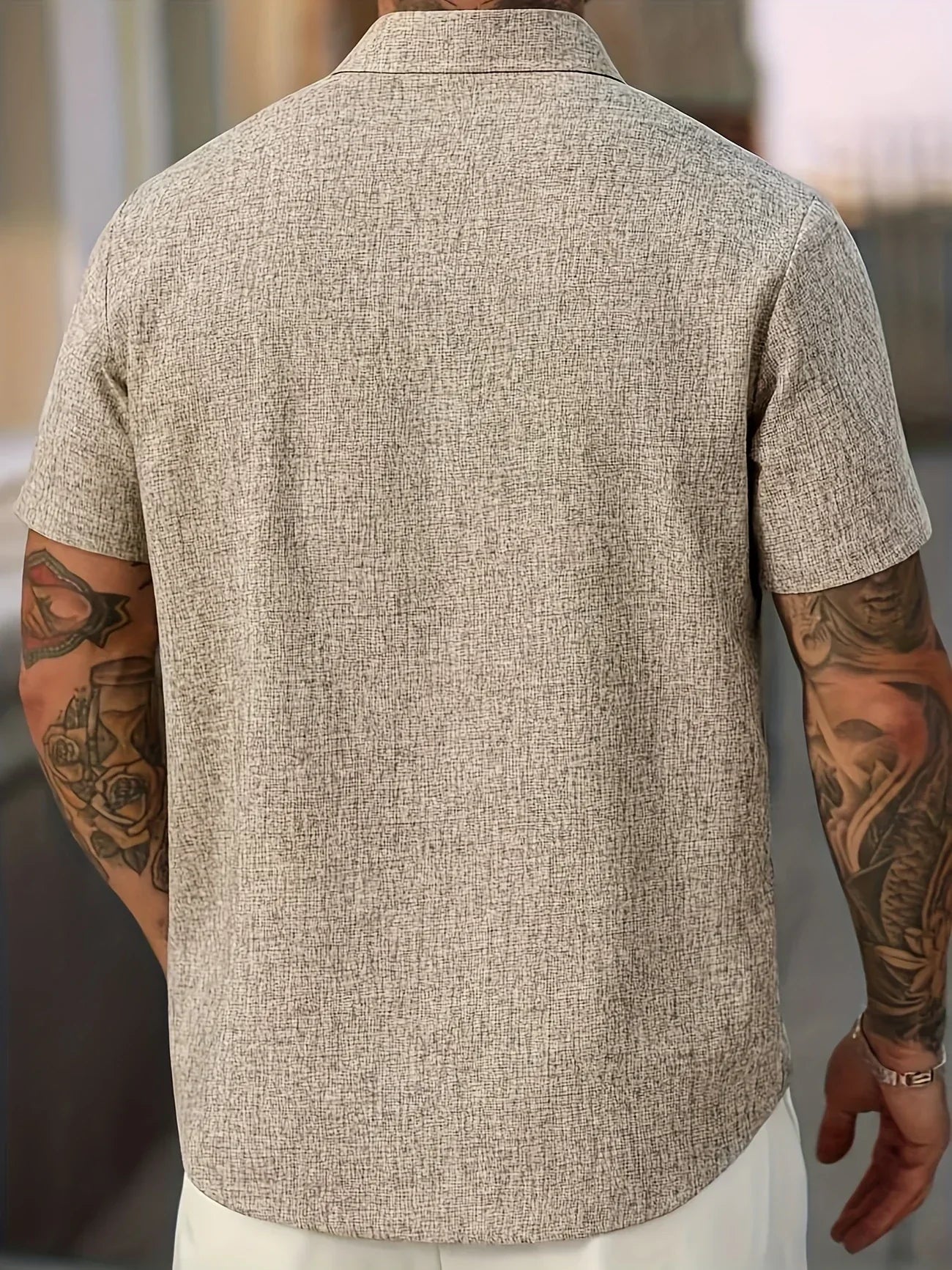 Lenoir™ | Chemise légère à manches courtes en mélange de lin