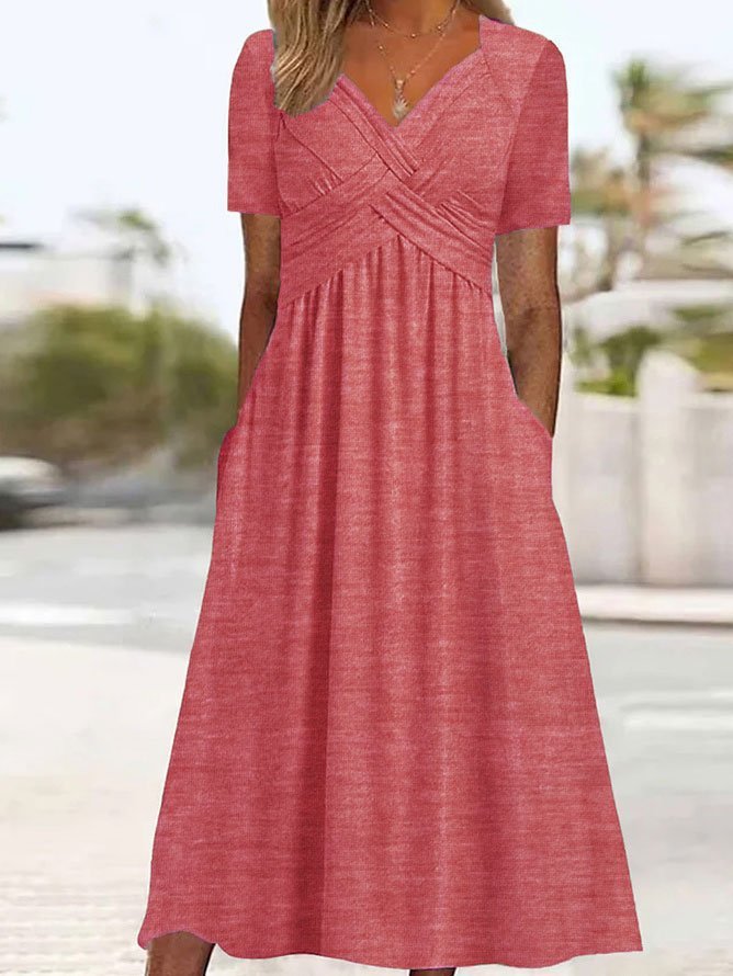 Atelier Élégance™ | Robe midi avec couture à la taille et poches