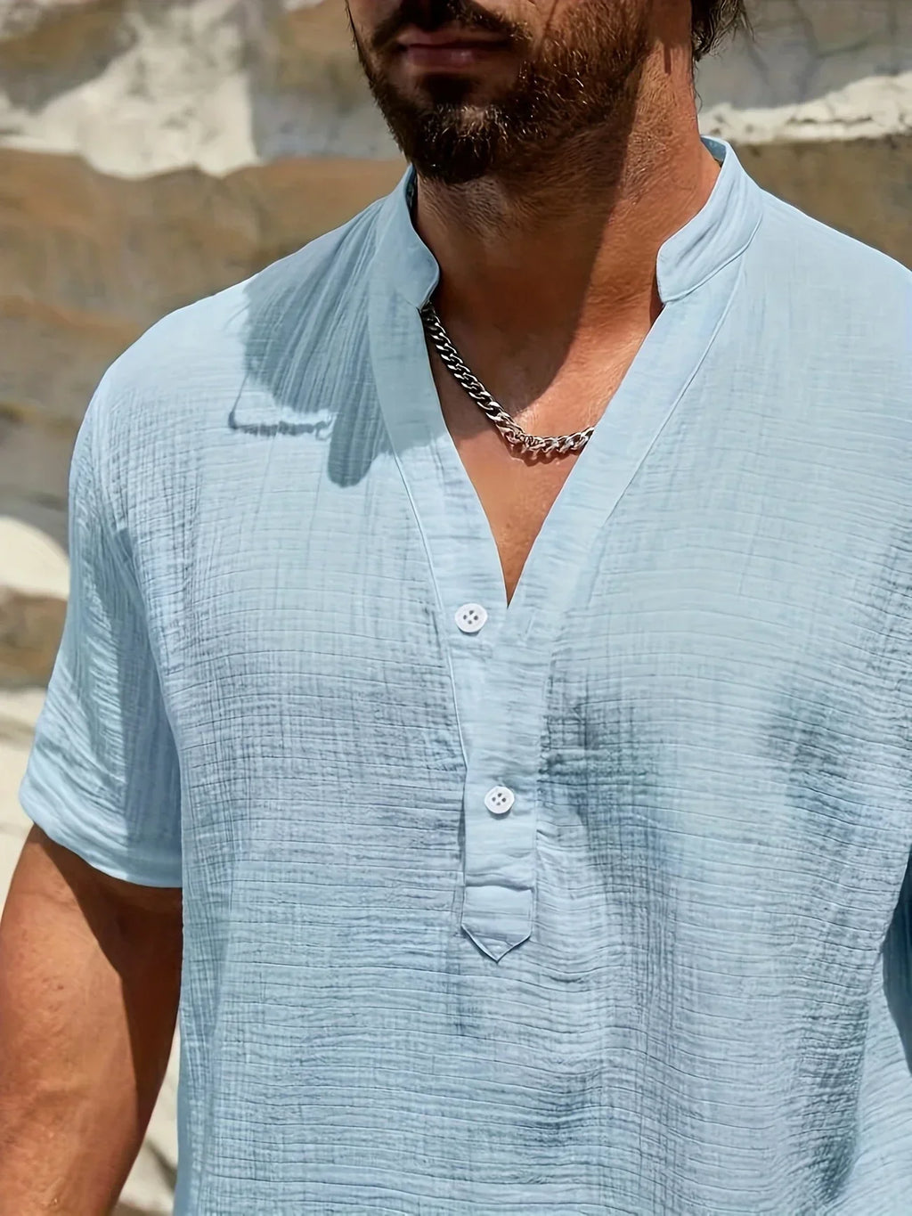 Lenoir™ | Chemise d’été élégante à col montant