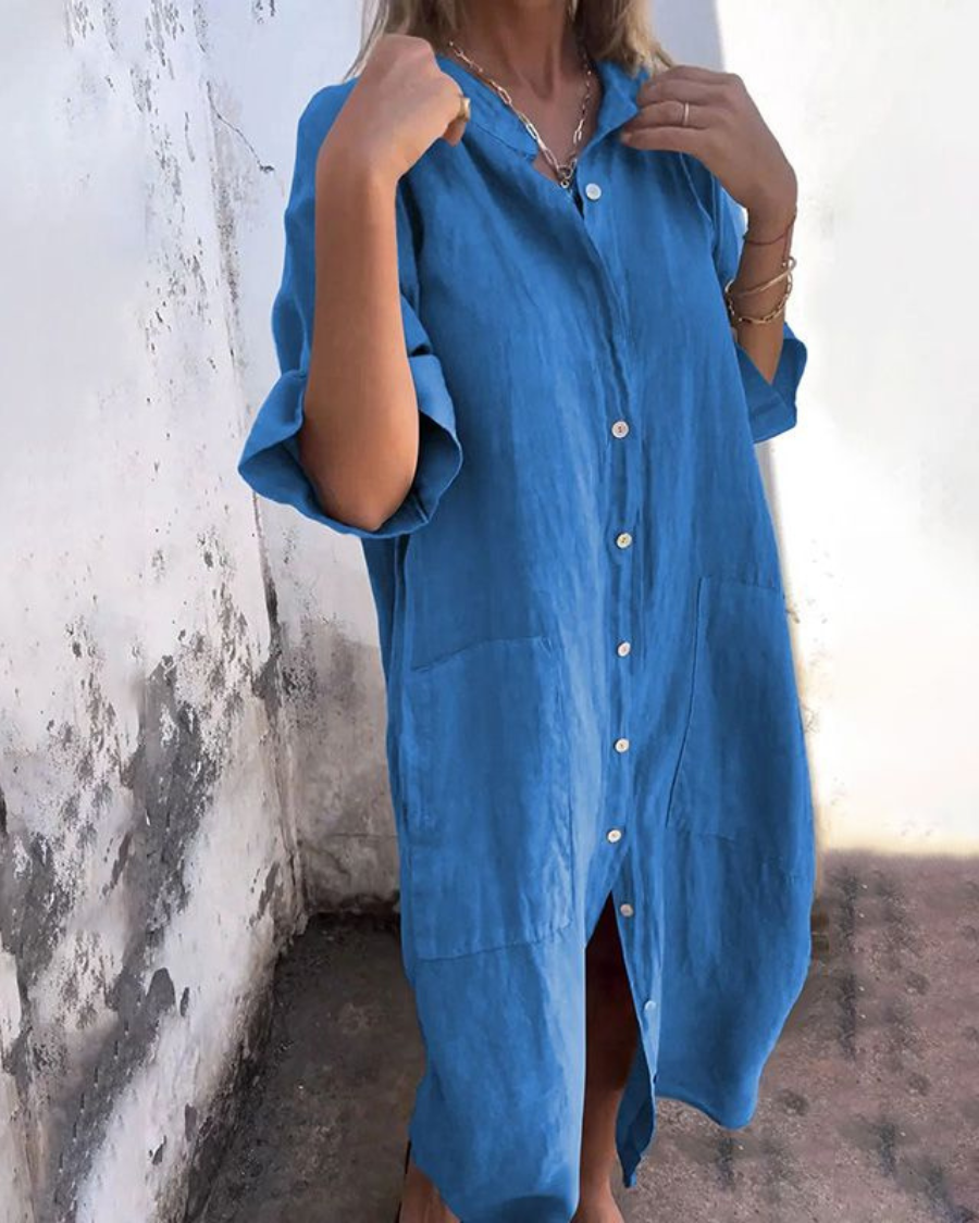 Atelier Élégance™ | Melanie robe Chemise Décontractée Style Ibiza