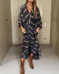 Atelier Élégance™ | robe longue bohème à rayures et manches longues