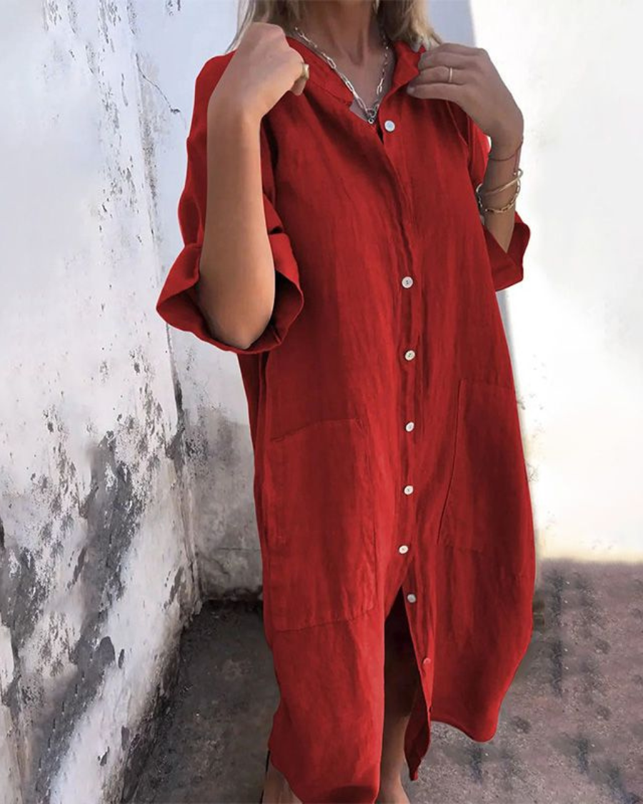 Atelier Élégance™ | Melanie robe Chemise Décontractée Style Ibiza
