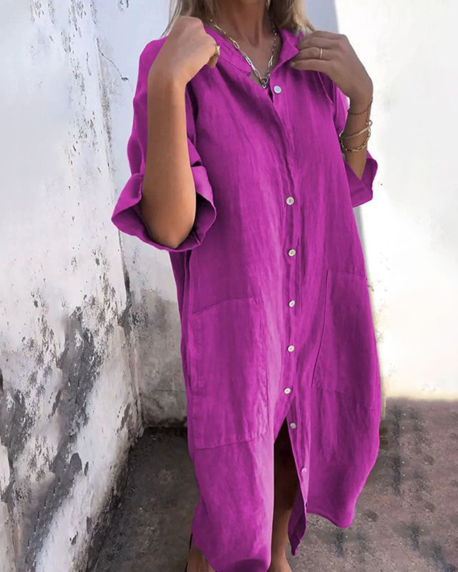 Atelier Élégance™ | Melanie robe Chemise Décontractée Style Ibiza