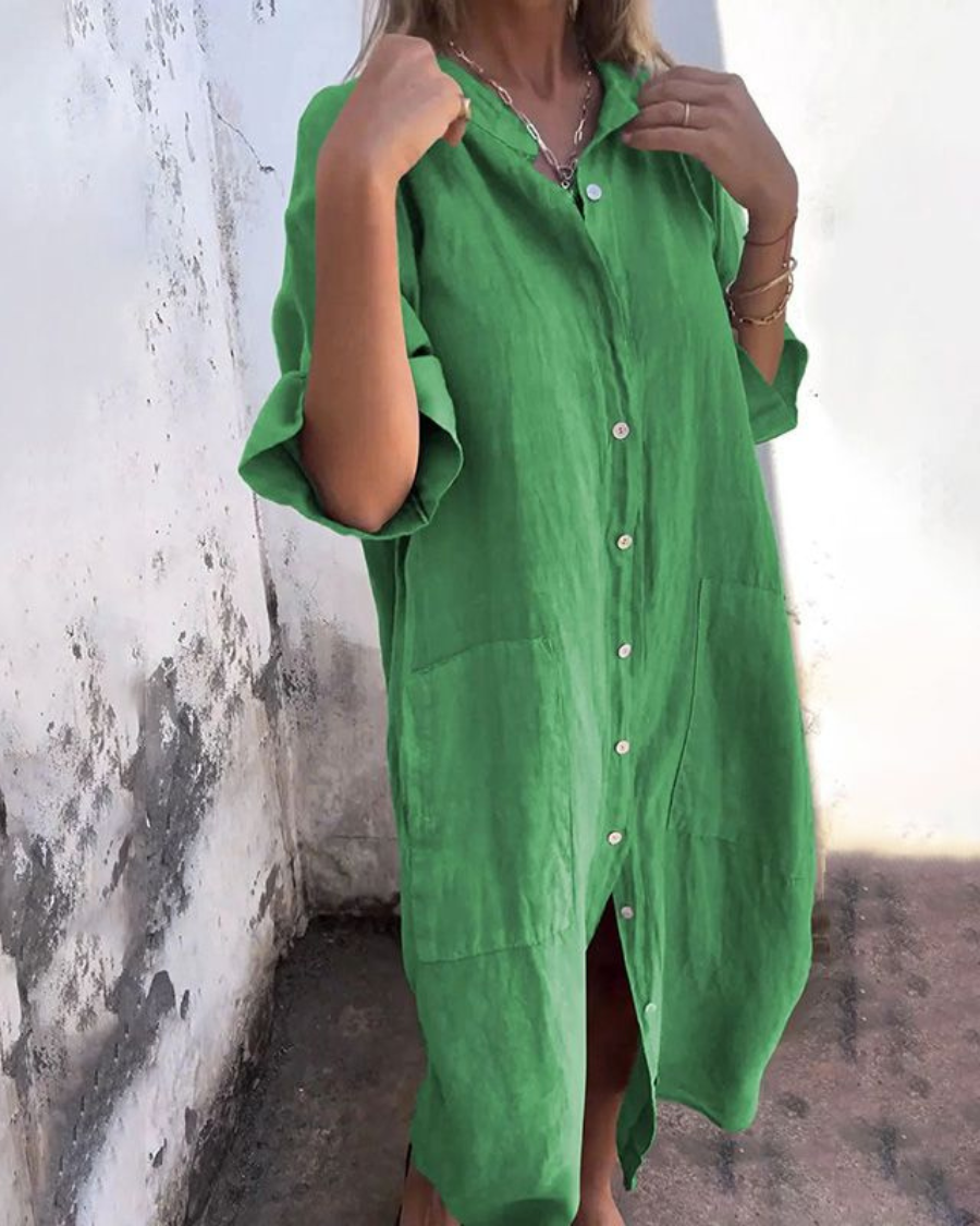 Atelier Élégance™ | Melanie robe Chemise Décontractée Style Ibiza