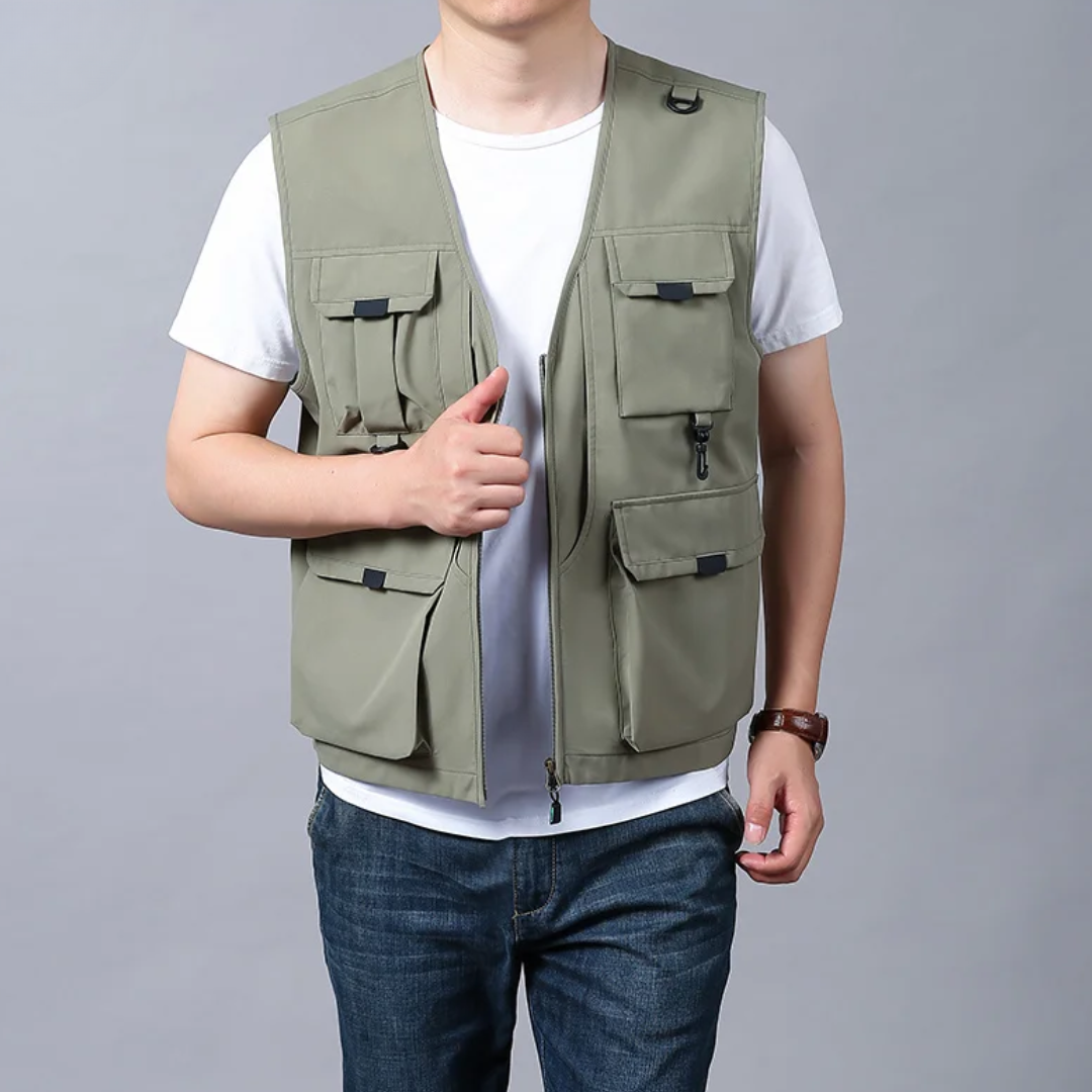 Atelier Élégance™ | Gilet cargo respirant multi-poches