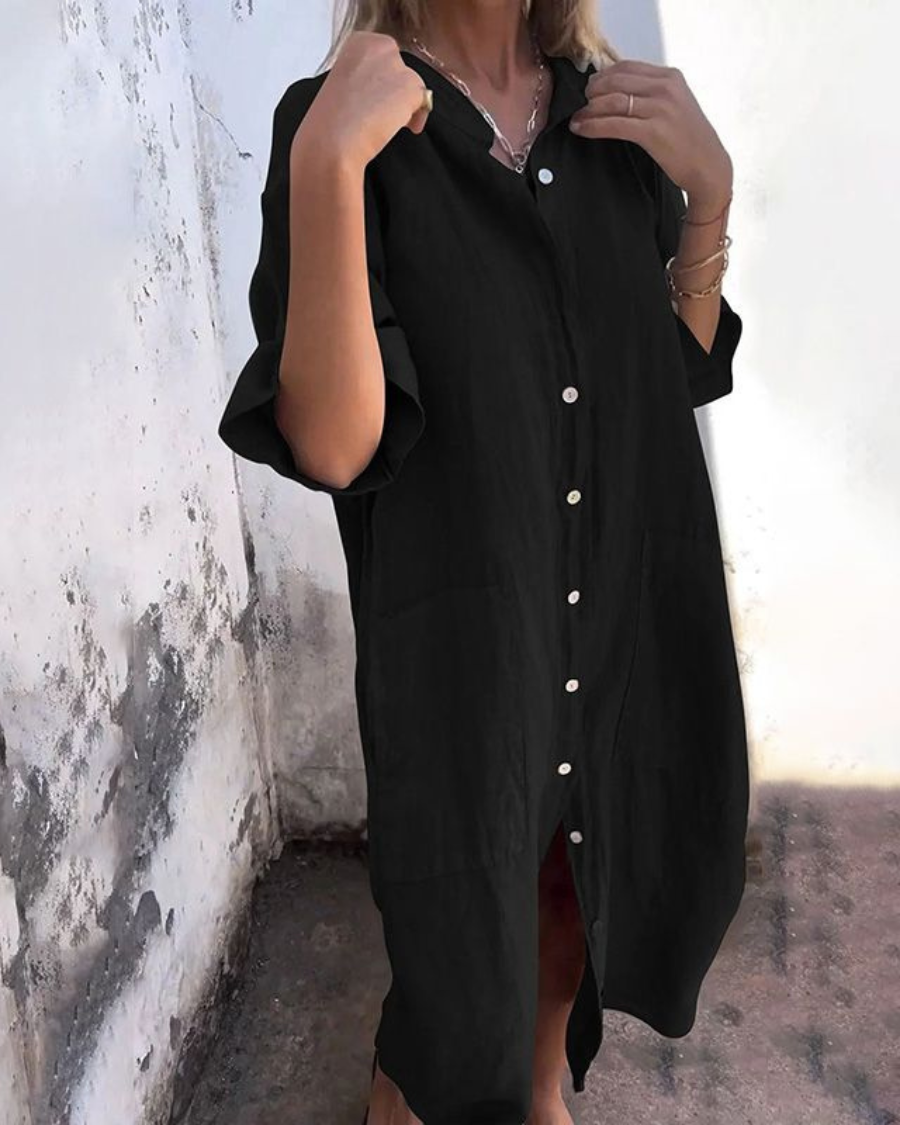 Atelier Élégance™ | Melanie robe Chemise Décontractée Style Ibiza