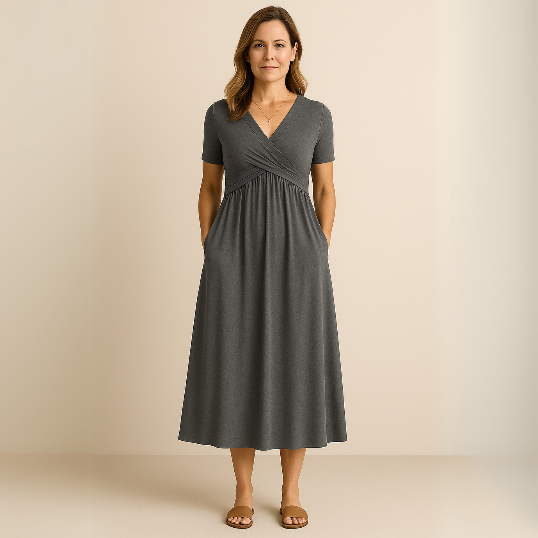 Atelier Élégance™ | Robe midi à décolleté en V
