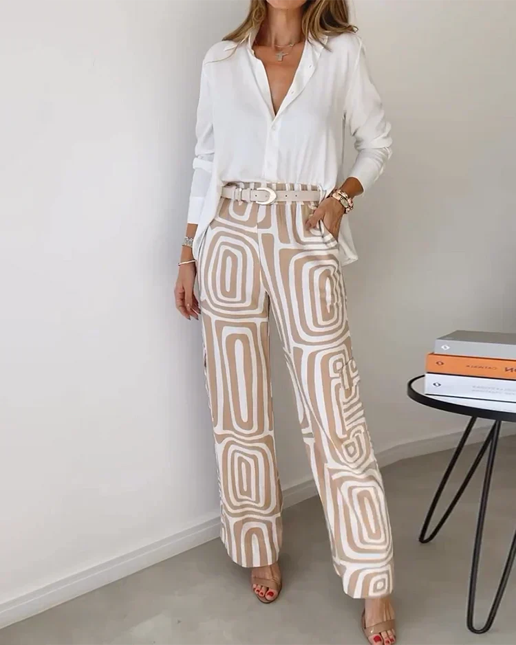 Atelier Élégance™ | Ensemble Retro-Chic avec Pantalon Large
