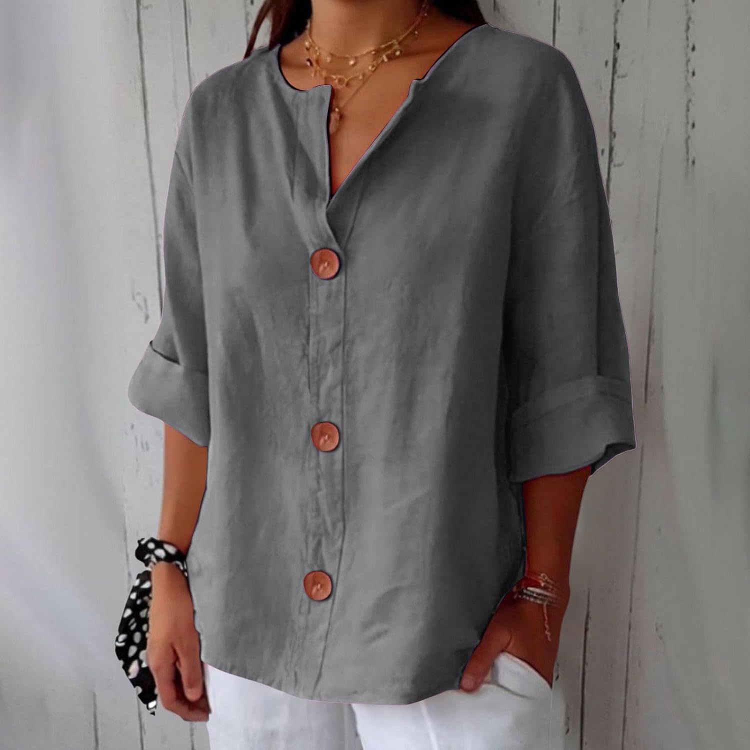 Atelier Élégance™ | Blouse en lin décontractée