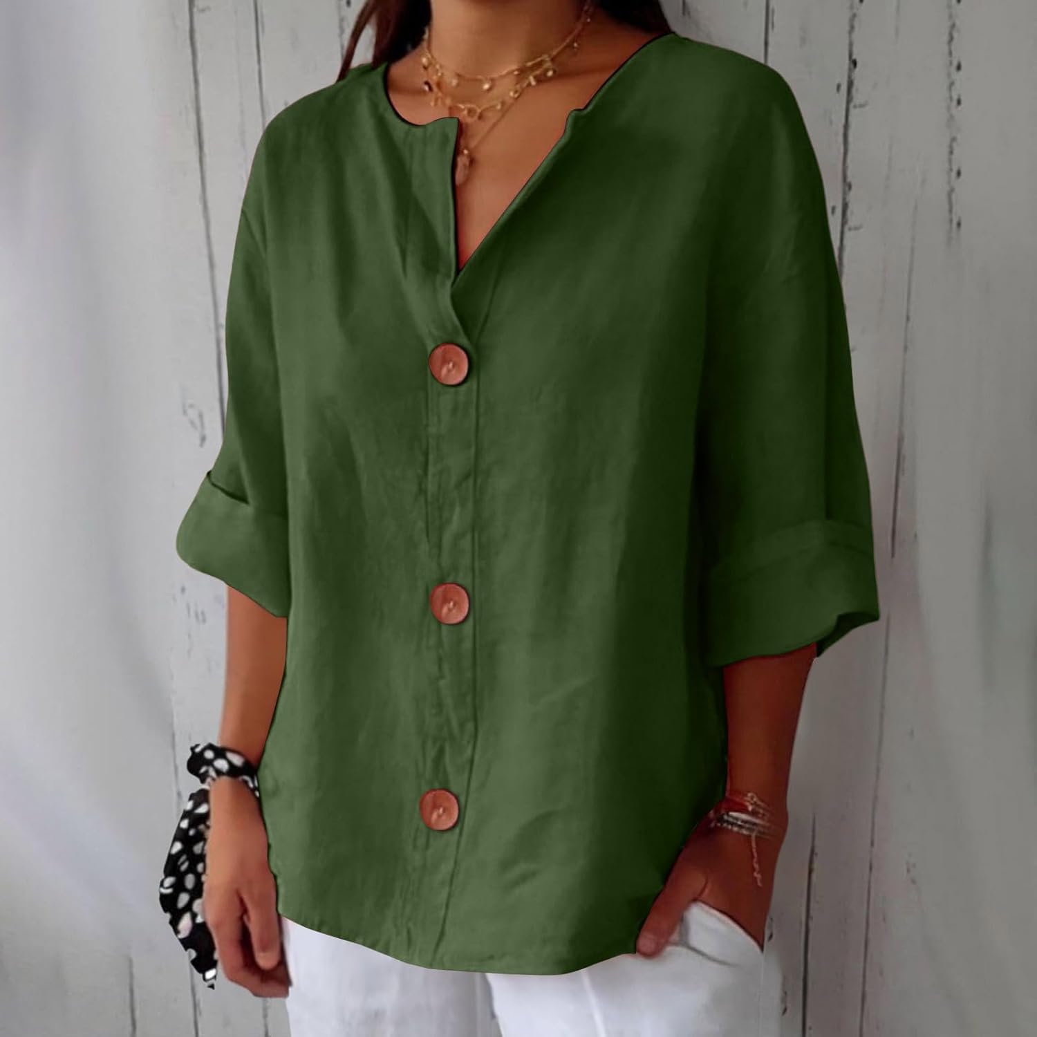 Atelier Élégance™ | Blouse en lin décontractée