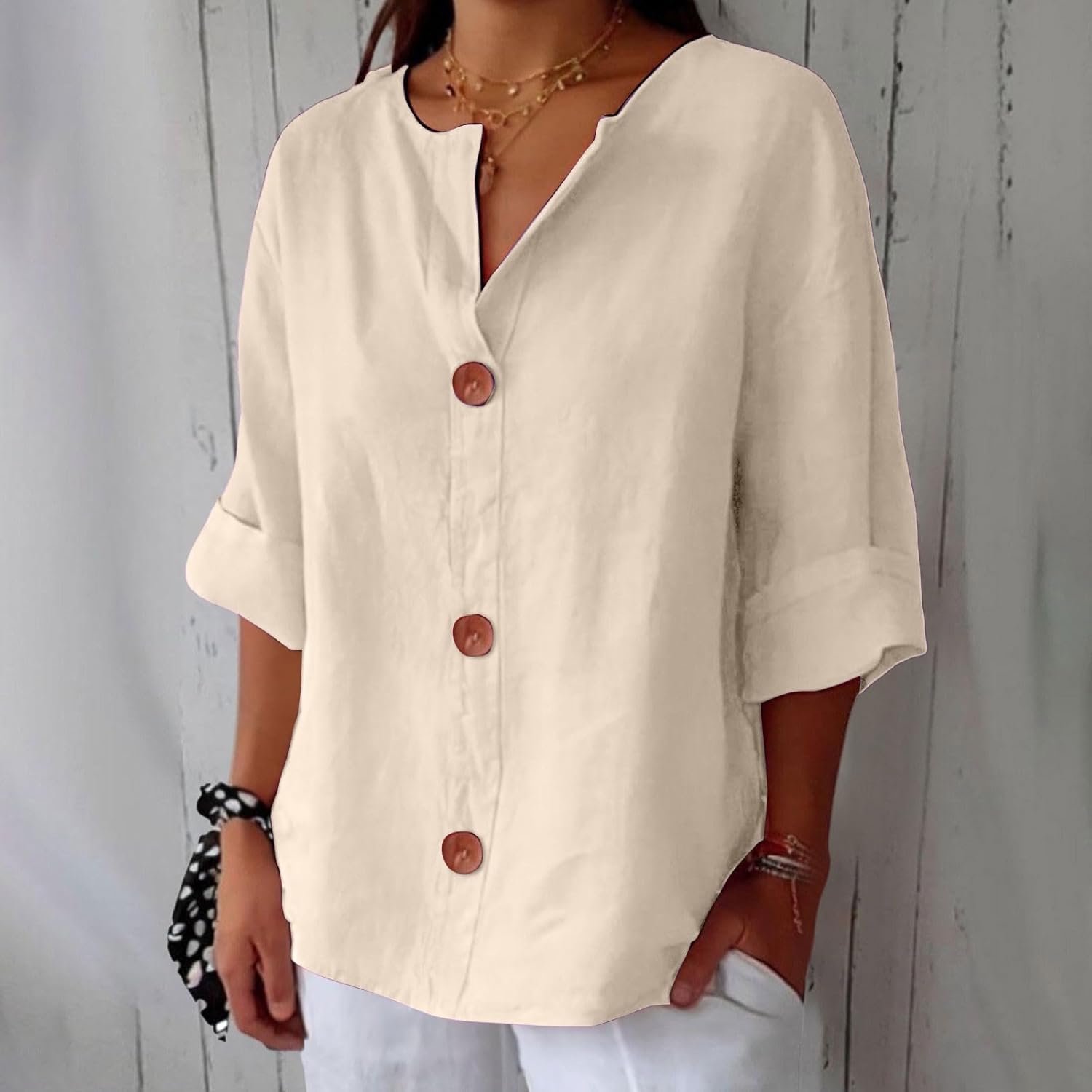 Atelier Élégance™ | Blouse en lin décontractée