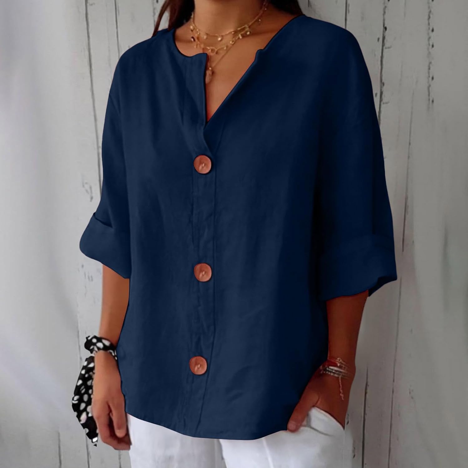 Atelier Élégance™ | Blouse en lin décontractée