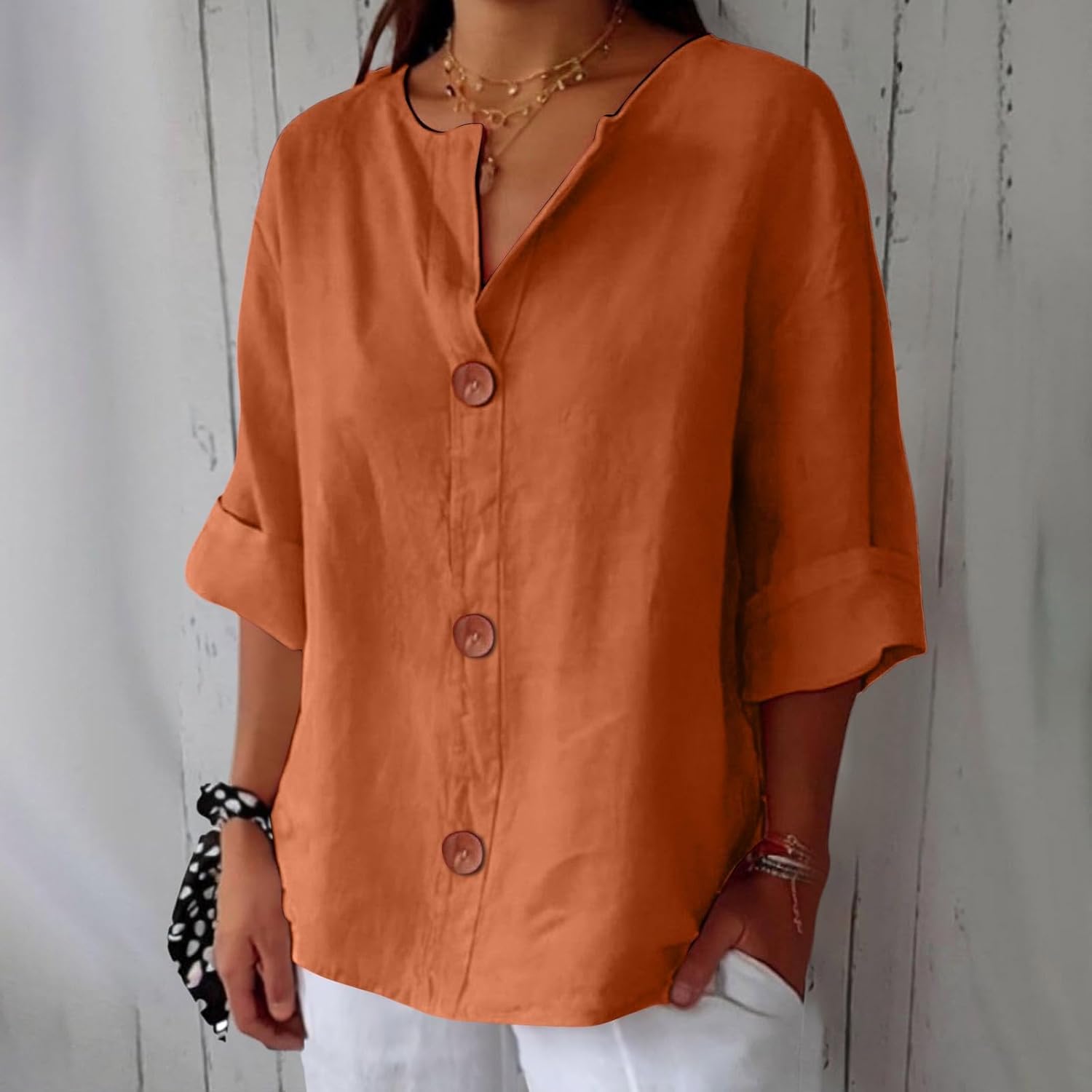 Atelier Élégance™ | Blouse en lin décontractée