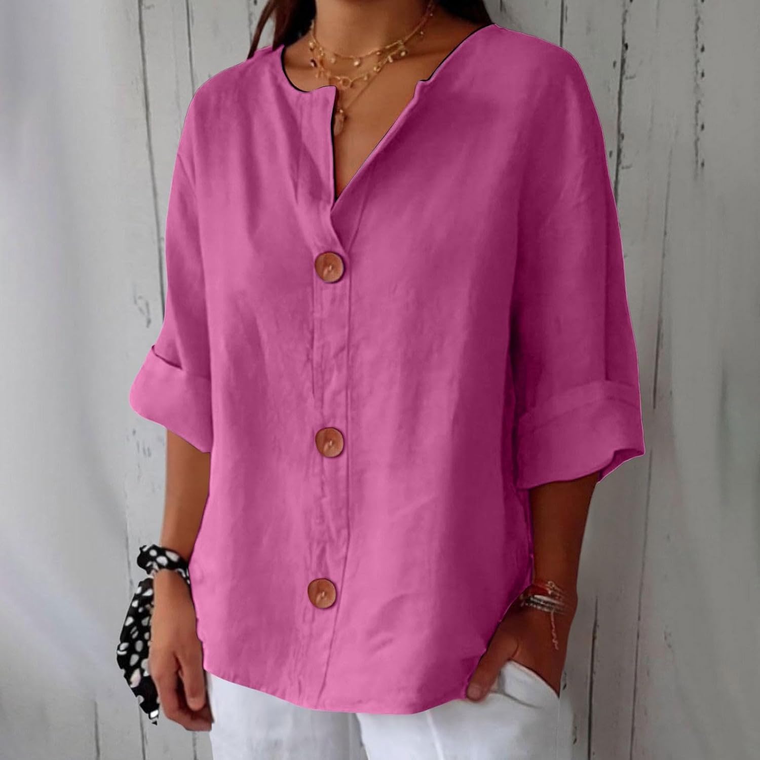 Atelier Élégance™ | Blouse en lin décontractée