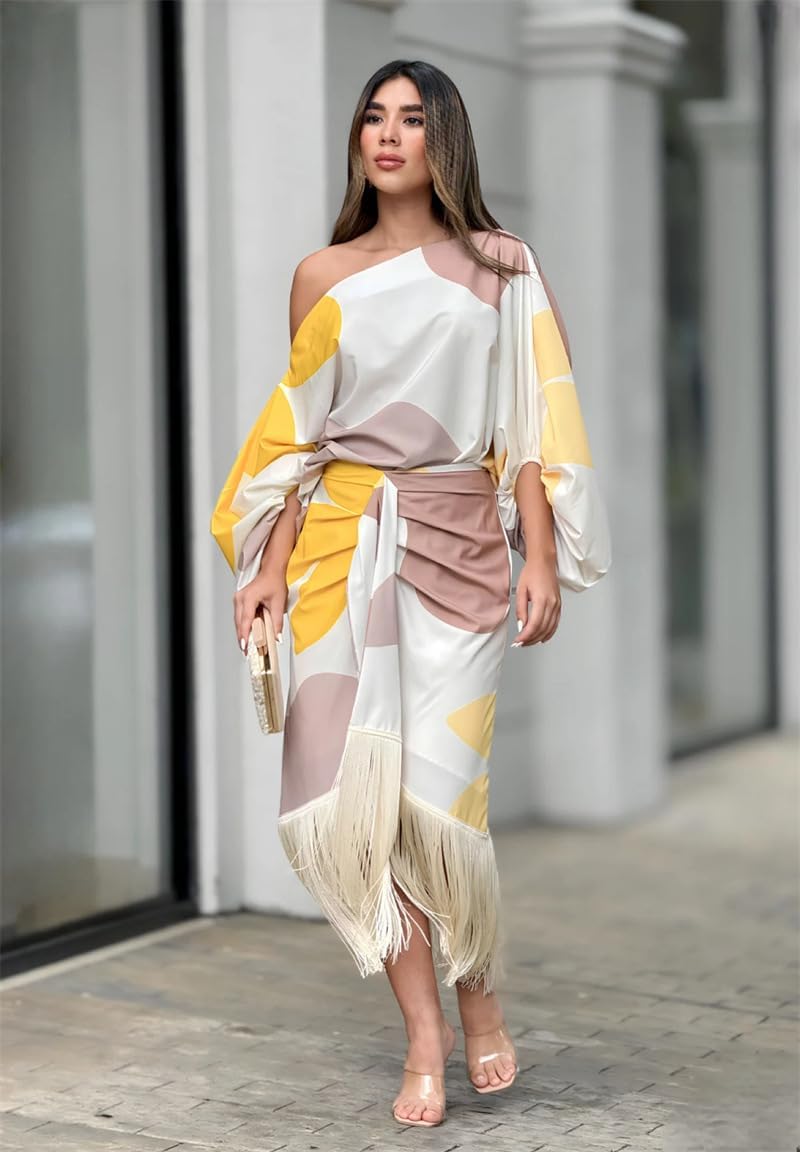 Atelier Élégance™ | Robe en satin avec manches bouffantes