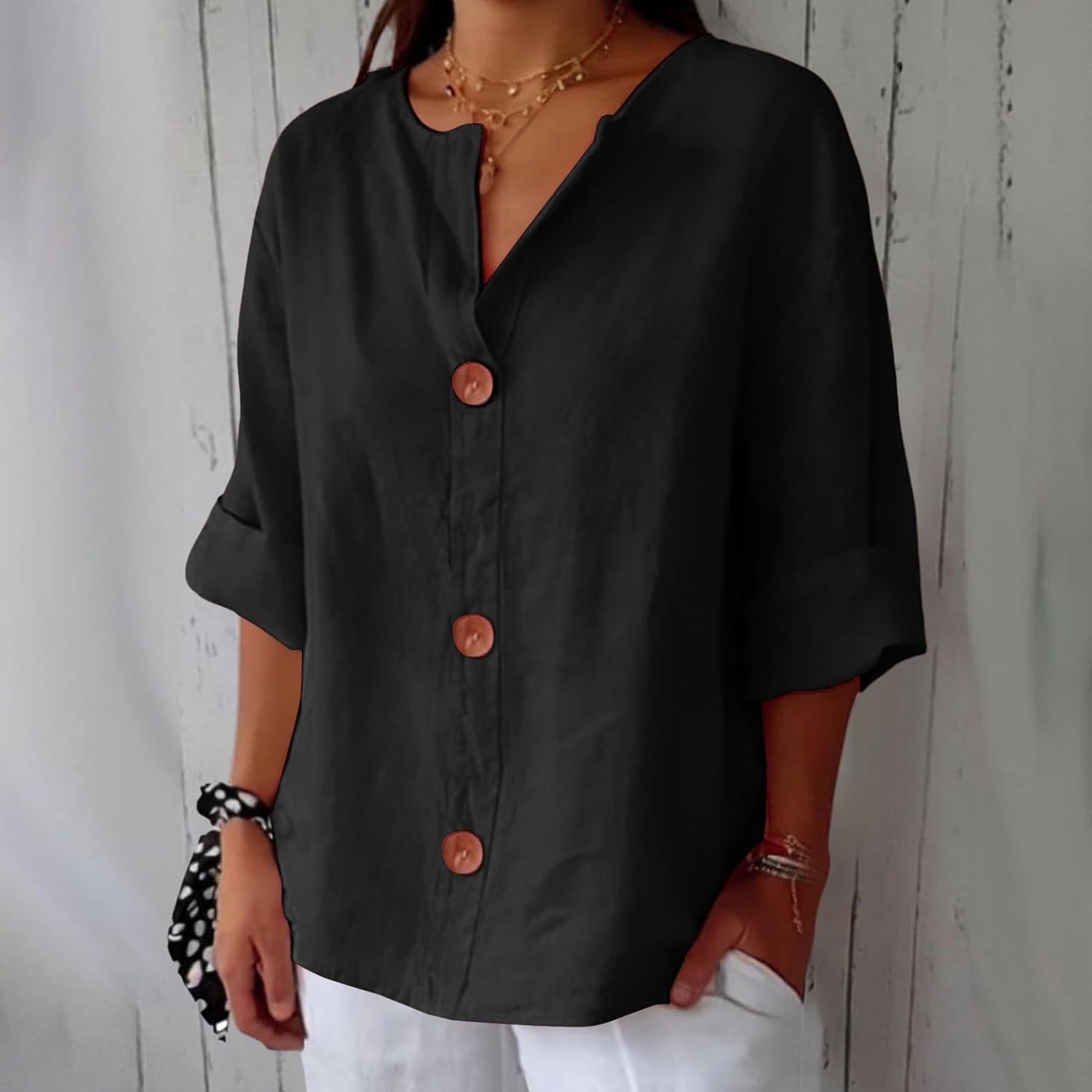 Atelier Élégance™ | Blouse en lin décontractée