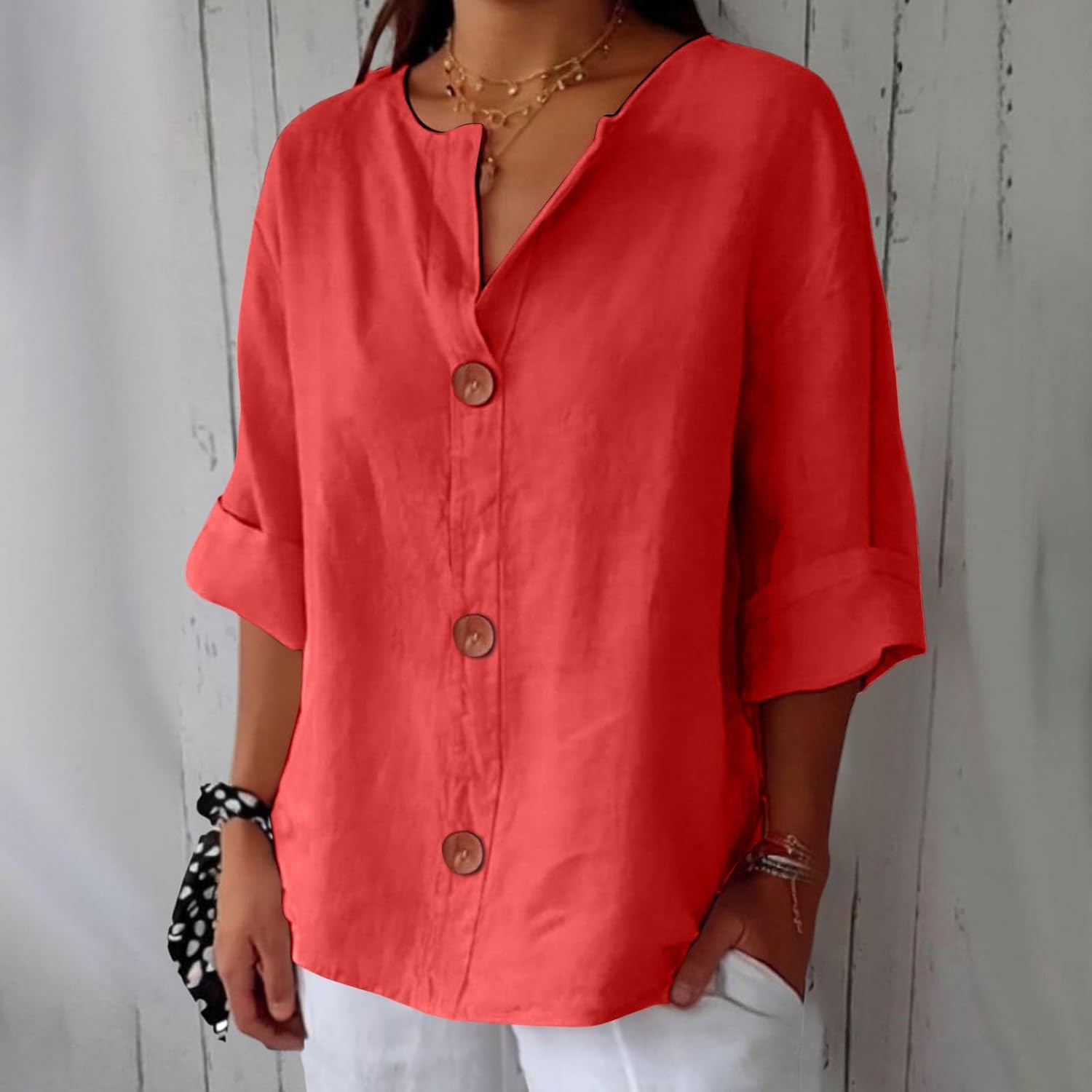 Atelier Élégance™ | Blouse en lin décontractée