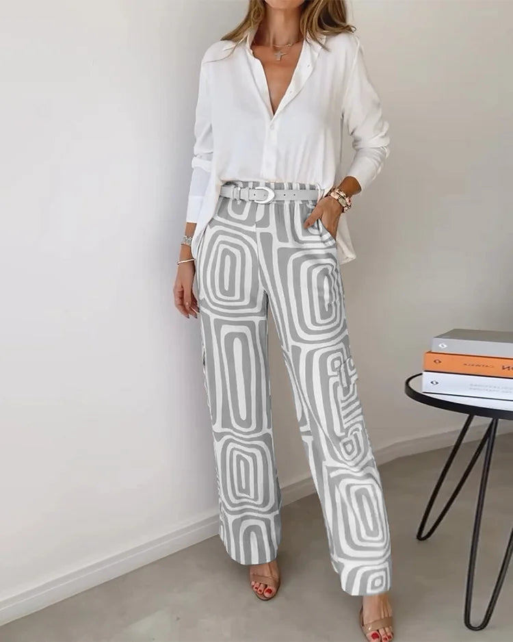 Atelier Élégance™ | Ensemble Retro-Chic avec Pantalon Large