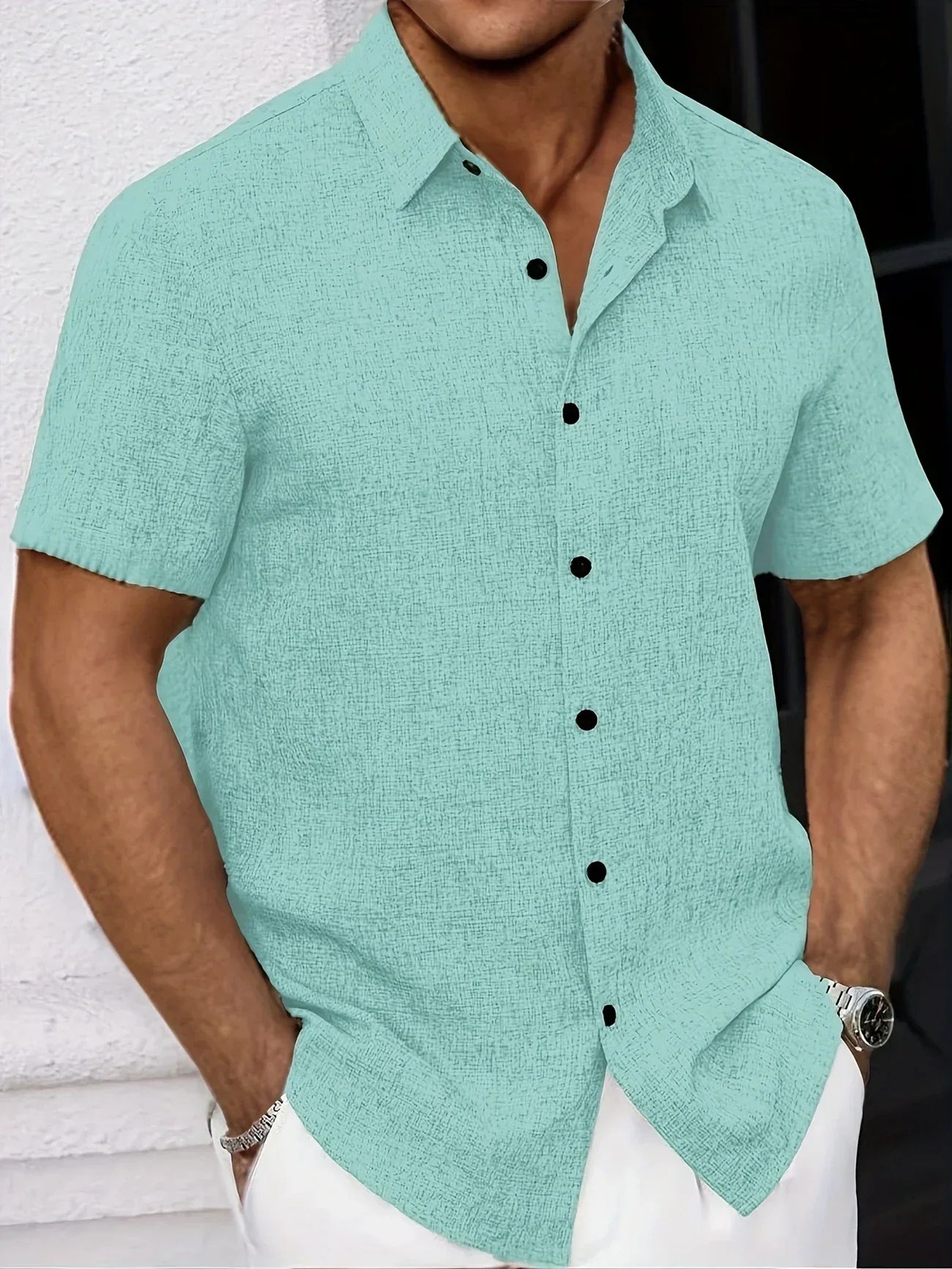 Lenoir™ | Chemise légère à manches courtes en mélange de lin